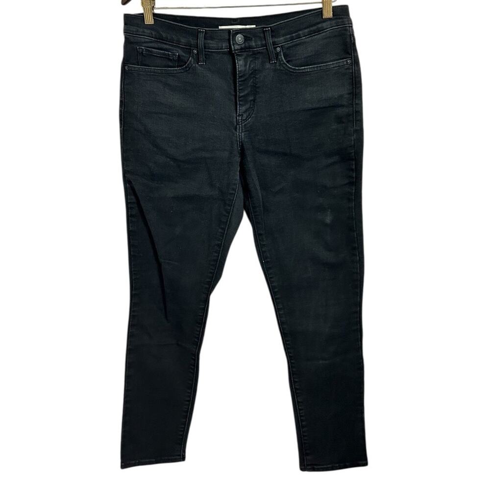 Women's Levis 311 Shaping Skinny Black Jeans Sz 30 Stretch 28" Inseam Mid-Rise - Picture 2 of 6